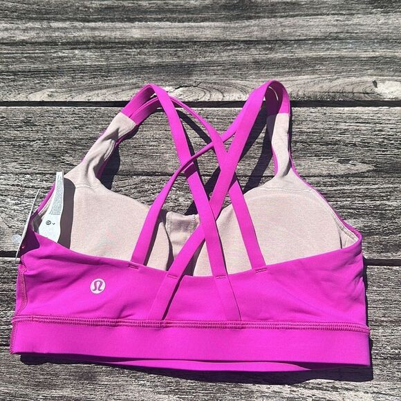 Lululemon Energy Bra Medium Support, B–D Cups Pow Pink size 4‎ NWT sports bra